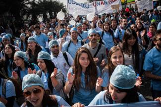 Student rally in Chile in 2014.