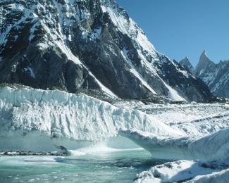 Glacier in the Karakoram mountain range.