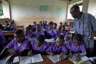 Violence in the classroom is too common: a school in Uganda.