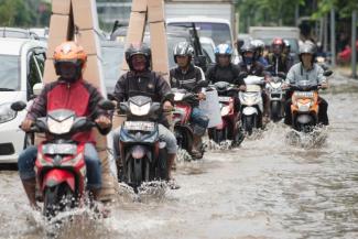Flooded street in Jakarta.