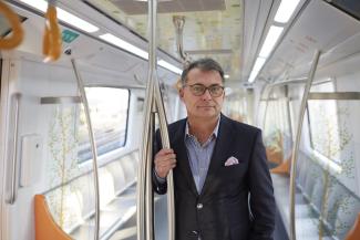 KfW Board Member Joachim Nagel during a test run on the new Metroline in Nagpur, promoted by KfW.