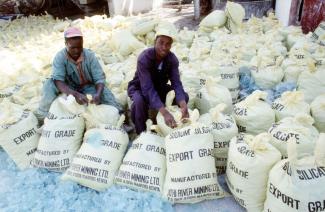 The African Continental Free Trade Area creates opportunities for Africa: Workers of a factory producing sodium silicate in Kenya.