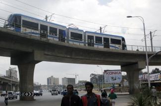 China supports building African infrastructure: the light rail in Addis Ababa is an example.