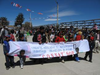 Bolivian working children and youths rally for their rights in 2007.