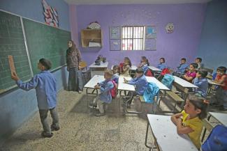 The number of refugees puts a strain on Lebanon’s infrastructure. This school offers afternoon classes for Syrian children.