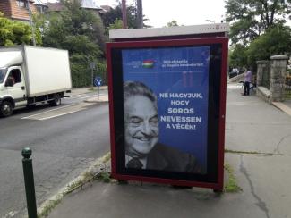 Anti-Soros poster in Hungary: “Don’t let Soros have the last laugh.”
