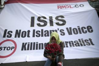 Anti-ISIS protest in Indonesia.