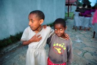 Appropriate facilities remain the exception though they should be the rule: children at the Shashemene Centre for the Blind in Ethiopia.